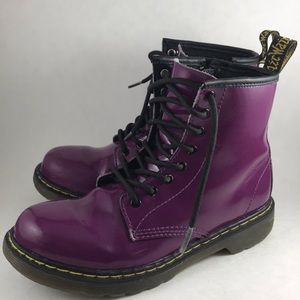 Kids Doc Martens purple 8 eyelet boots sz 3